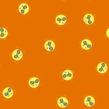 Seamless pattern happy sun character cartoon vector Illustrazione stock