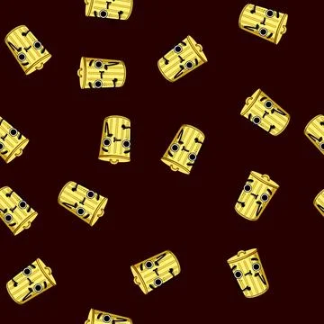 Seamless pattern happy trash bin character cartoon vector Illustrazione stock