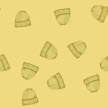 Seamless pattern happy winter hat man cartoon vector イラスト素材