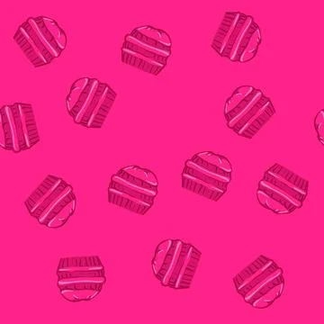 Seamless pattern happy winter hat woman cartoon vector Illustrazione stock