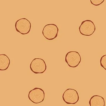 Seamless pattern hard wood circle cartoon vector 库存插图