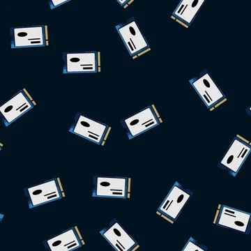 Seamless pattern hardware ssd storage cartoon vector 库存插图