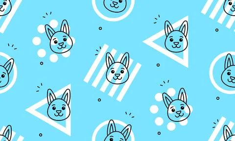 Seamless pattern with hares Stock Illustration