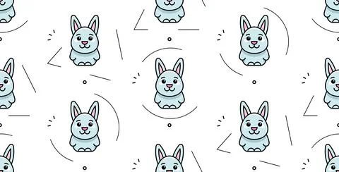 Seamless pattern with hares Illustrazione stock