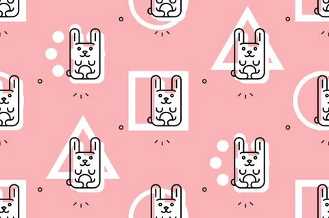 Seamless pattern with Hares イラスト素材