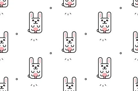 Seamless pattern with Hares イラスト素材