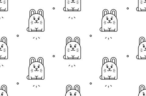 Seamless pattern with Hares Illustrazione stock