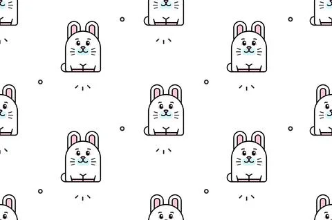 Seamless pattern with Hares Stock Illustration