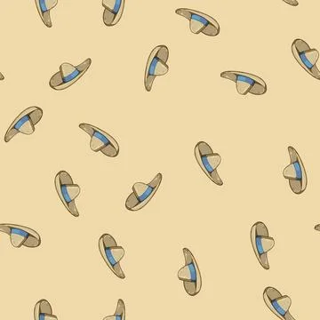 Seamless pattern hat sombrero cartoon vector 스톡 일러스트