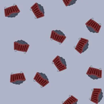 Seamless pattern haulage coal wagon cartoon vector 库存插图