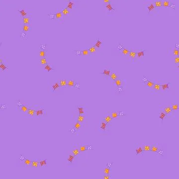 Seamless pattern haunted halloween garland cartoon vector Stock Illustration