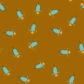 Seamless pattern hay scarecrow cartoon vector Stockillustratie