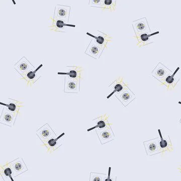 Seamless pattern hazard short circuit fire cartoon vector Stock Illustration