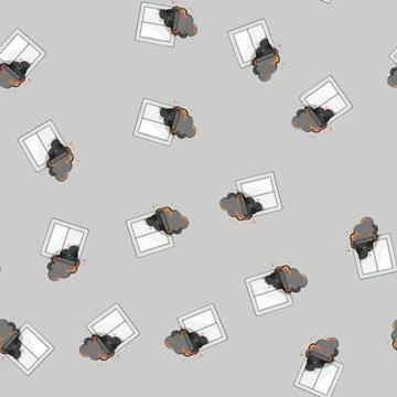 Seamless pattern hazard short circuit fire cartoon vector Illustrazione stock