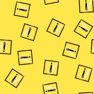 Seamless pattern hazard yellow warning sign cartoon vector Illustrazione stock