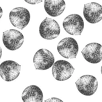 Seamless pattern hazelnut nut food sketch hand drawn 스톡 일러스트