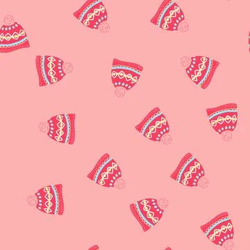 Seamless pattern head beanie hat cartoon vector 스톡 일러스트
