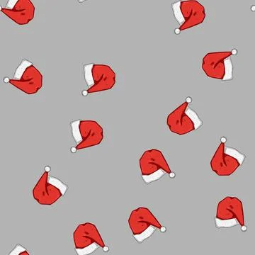 Seamless pattern head hat santa cartoon vector 库存插图