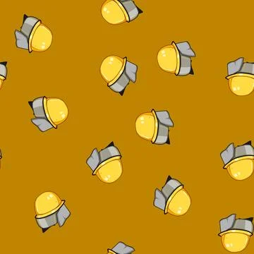 Seamless pattern headgear firefighter helmet cartoon vector 스톡 일러스트