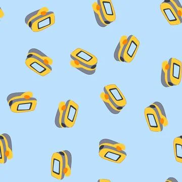 Seamless pattern health pulse oximeter cartoon vector 스톡 일러스트