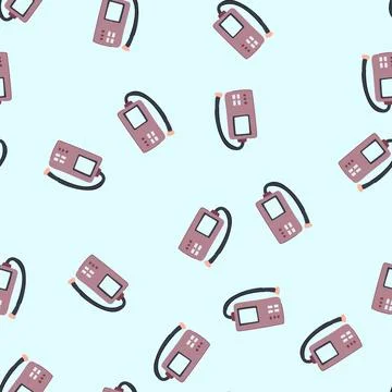 Seamless pattern health spirometer cartoon vector Stock Illustration