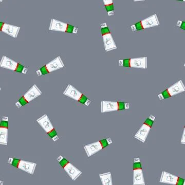 Seamless pattern health toothpaste cartoon vector sign color Stock Illustration
