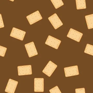 Seamless pattern healthy cracker biscuit cartoon vector 스톡 일러스트