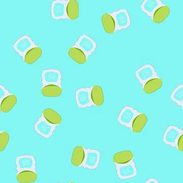 Seamless pattern healthy dental floss cartoon vector Stock Illustration