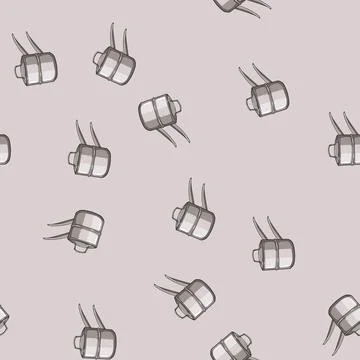 Seamless pattern healthy double boiler pan cartoon vector Stock Illustration