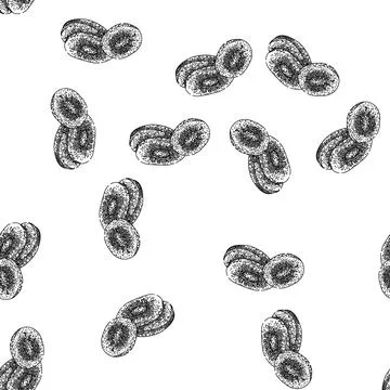 Seamless pattern healthy dried fruit sketch hand drawn Stockillustratie