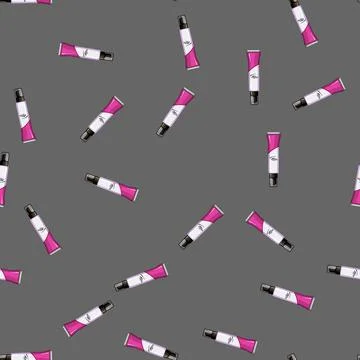 Seamless pattern healthy eye cream cartoon vector color Stock Illustration