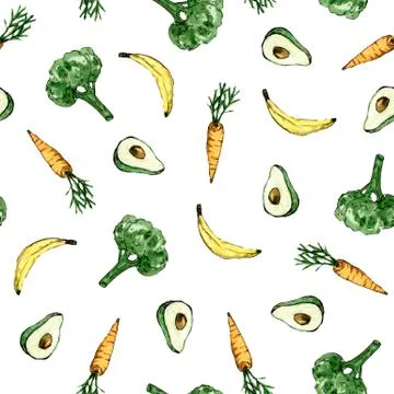 Seamless pattern with healthy food Stock Illustration