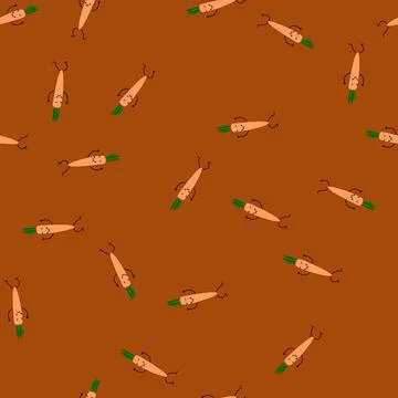 Seamless pattern healthy fruit vegetable character cartoon vector Stock Illustration