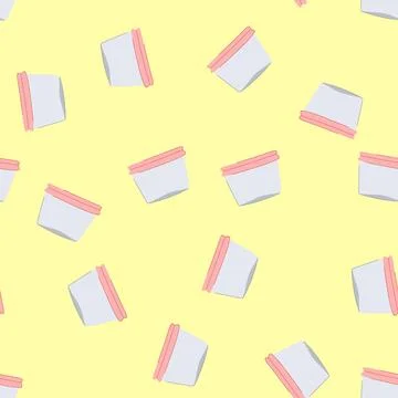 Seamless pattern healthy glass container cartoon vector Stock Illustration