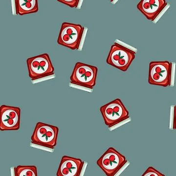 Seamless pattern healthy jam fruit food cartoon vector Stock Illustration
