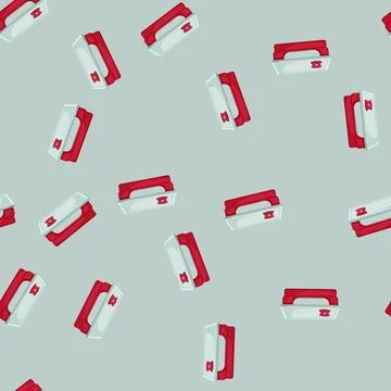 Seamless pattern healthy lunch box color icon vector Stock Illustration