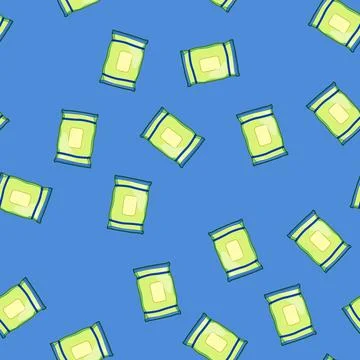 Seamless pattern healthy snack pack cartoon vector Stock Illustration