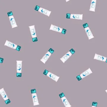 Seamless pattern healthy toothpaste cartoon vector sign color Illustrazione stock