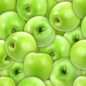 Seamless pattern of heap fresh green apple Stock Photos
