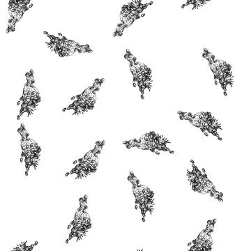 Seamless pattern heap treasure gold sketch hand drawn Stock Illustration