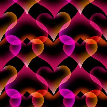 Seamless pattern Heart Abstract liquid lava lamp colorful background design Stock Illustration