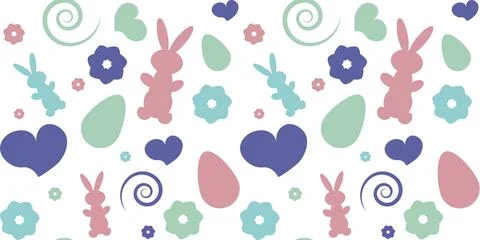 Seamless pattern with heart and easter elements vector illustration Stock Illustration