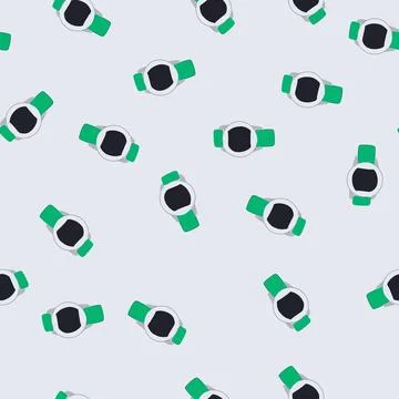 Seamless pattern heart biometric bracelet cartoon vector Stock Illustration