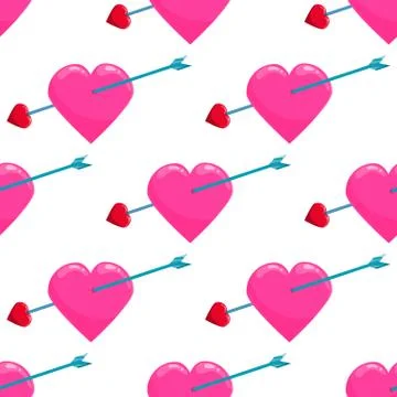 Seamless pattern with heart Stock Illustration