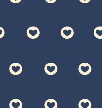 Seamless pattern with heart isolated on blue Stock Illustration