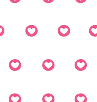 Seamless pattern with heart isolated on white Stock Illustration