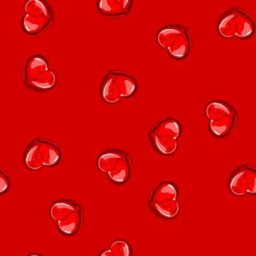 Seamless pattern heart jelly candy cartoon vector 스톡 일러스트