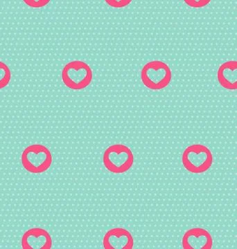 Seamless pattern with heart on light blue Stock-Illustration