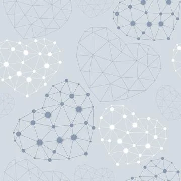 Seamless pattern with heart made of connected dots Illustrazione stock