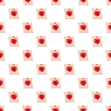 Seamless pattern with heart notes pinned to background Stock Illustration